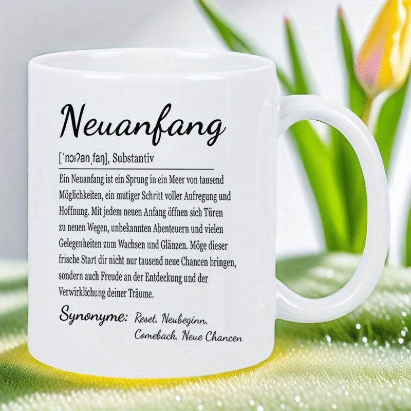 Tailorly White Ceramic 11 oz Mug - Polished White Ceramic Vessel Placed Gently Among Natural Spring Garden Flowers Mug