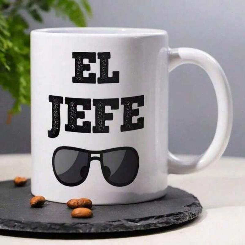 Tailorly White Ceramic 11 oz Mug - Bold Black Aviator Sunglasses Positioned In The Center Of The Surface Mug