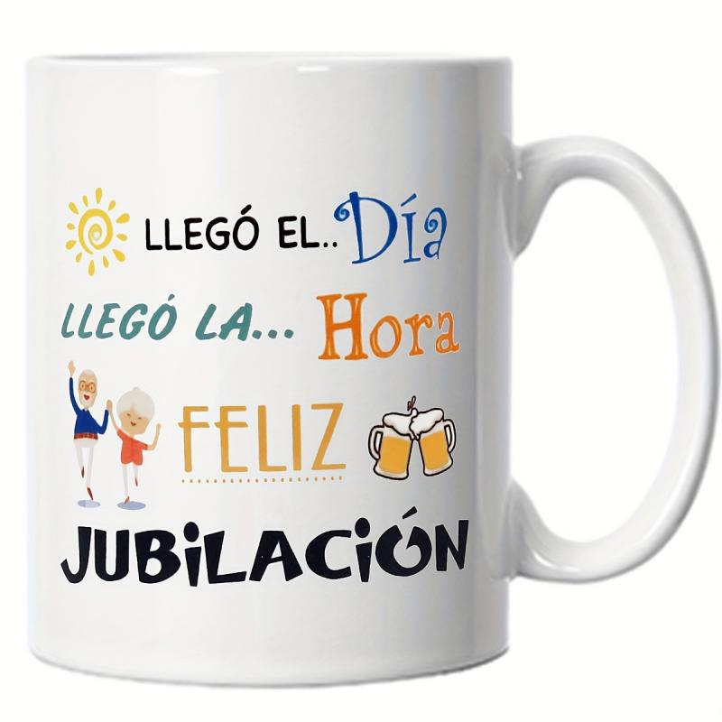 Tailorly White Ceramic 11 oz Mug - Joyful Elderly Dancing Under Golden Sun With Clinking Beer Mugs Couple