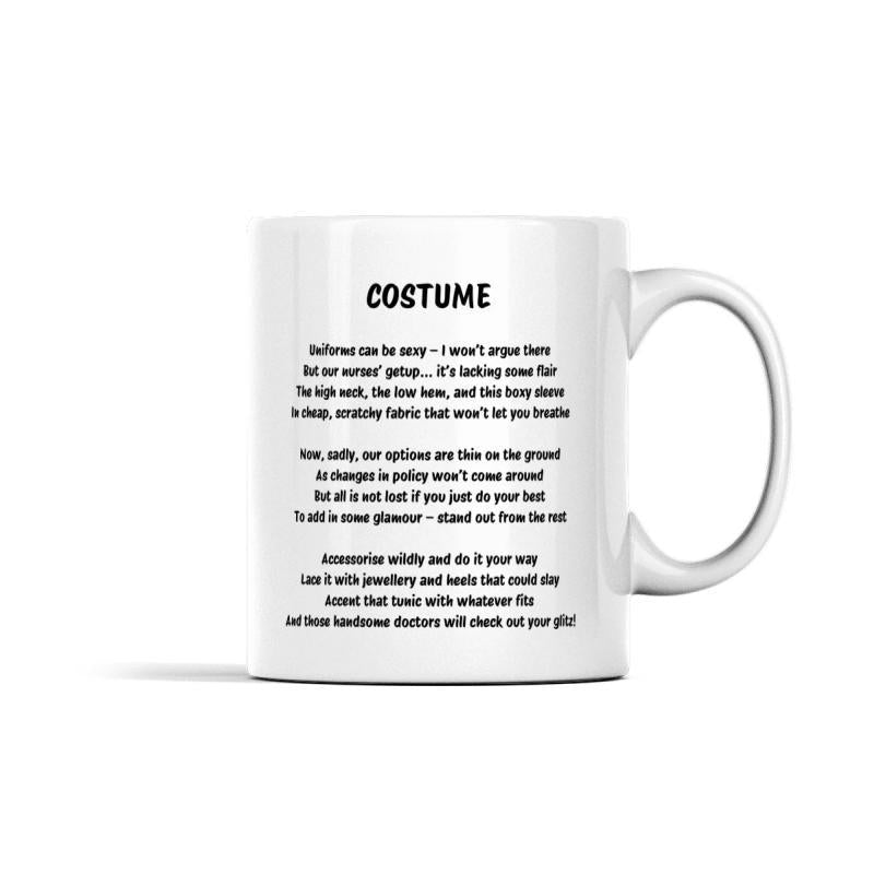 Tailorly White Ceramic 11 oz Mug - Costume Minimalist Black Letters Printed Clearly On A Smooth White Surface Mug