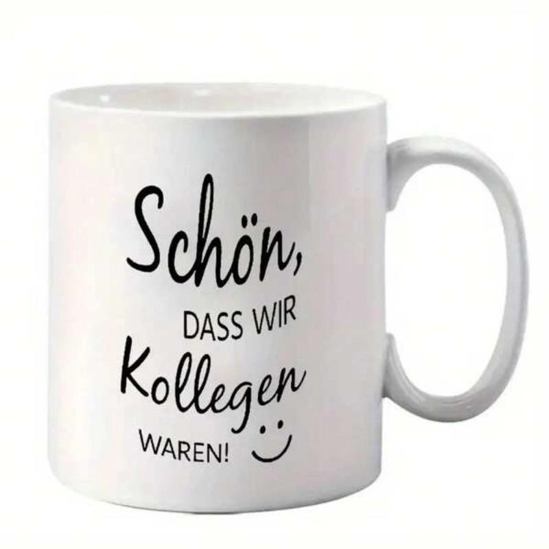 Tailorly White Ceramic 11 oz Mug - Minimalist White Ceramic Coffee Cup Featuring Elegant Black Script And Smiley Mug