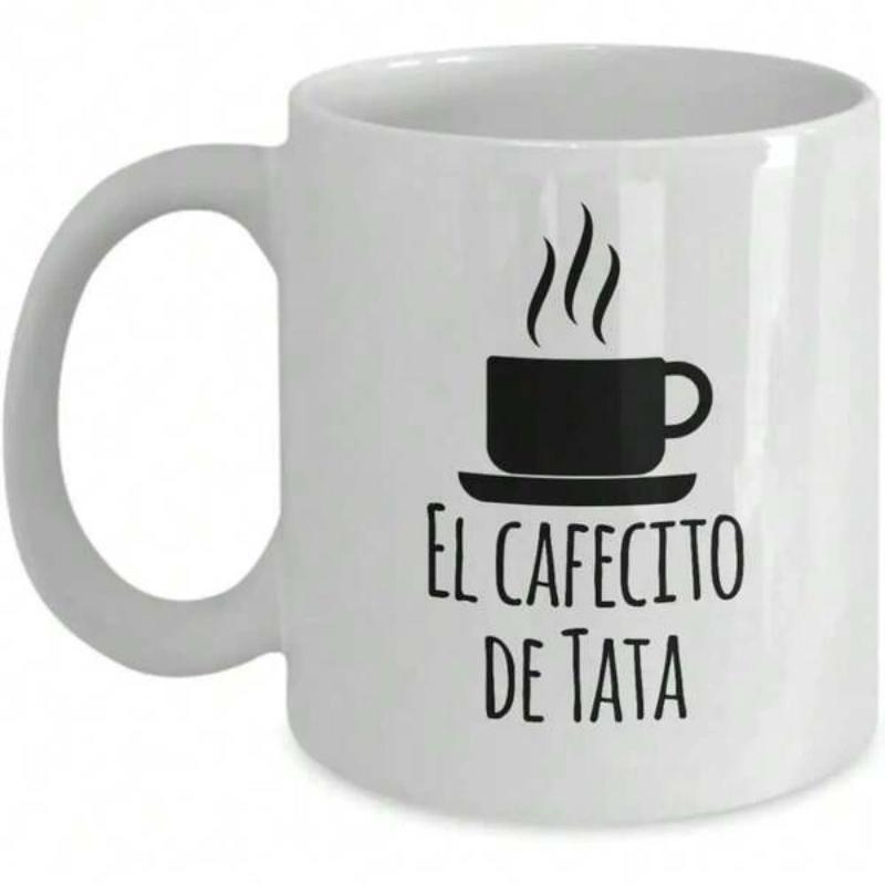 Tailorly White Ceramic 11 oz Mug - Minimalist Black Silhouette Of A Steaming Coffee Cup Resting On A Saucer Mug