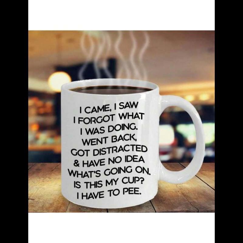 Tailorly White Ceramic 11 oz Mug - I Came I Saw I Forgot What I Was Doing Went Back Got Distracted Have No Idea Whats Going On Is This My Cup I Have To Pee