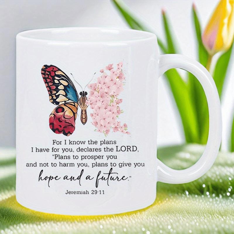 Tailorly White Ceramic 11 oz Mug - For I Know The Plans I Have For You Declares The LORD Plans To Prosper You And Not To Harm You Plans To Give You Hope And A
