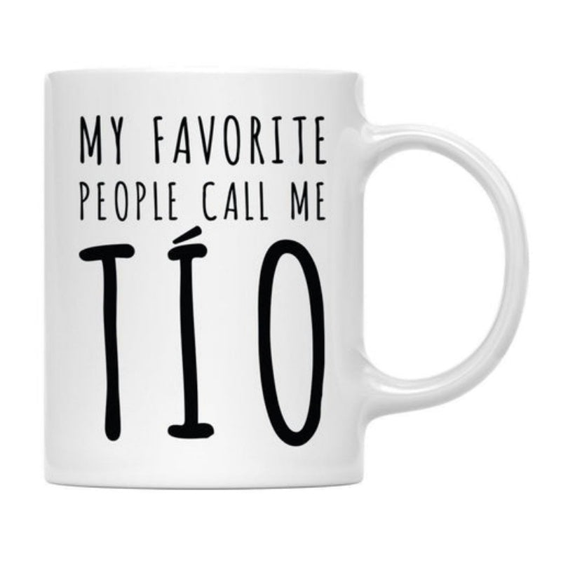 Tailorly White Ceramic 11 oz Mug - My Favorite People Call Me Minimalist White Ceramic With Bold Black Handwritten Text Mug