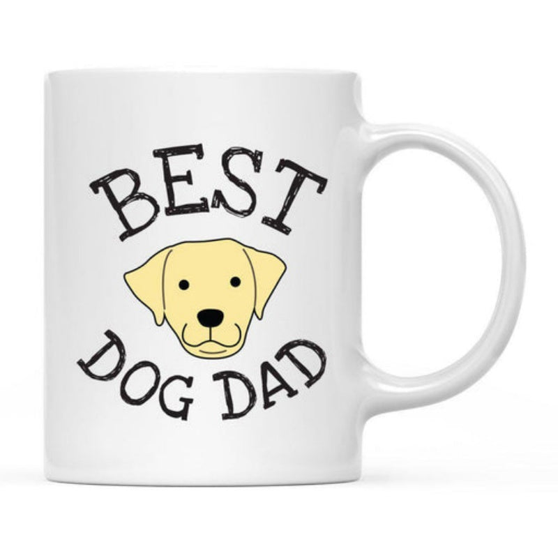 Tailorly White Ceramic 11 oz Mug - Best Dog Dad Friendly Yellow Labrador Head Featuring A Playful Smile And Calm Expression Labrador