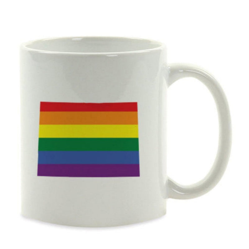 Tailorly White Ceramic 11 oz Mug - Vibrant Horizontal Stripes Representing Colors Of The Pride Rainbow Flag Mug