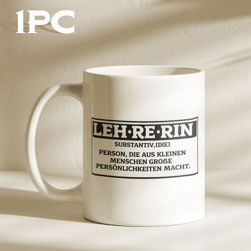Tailorly White Ceramic 11 oz Mug - Sleek White Porcelain Surface Featuring Sharp Black Framed Text Minimalist Design Mug