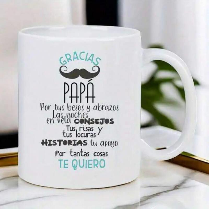 Tailorly White Ceramic 11 oz Mug - Artistic Decorative Typography Arranged With Stylized Black Handlebar Mustache Mug