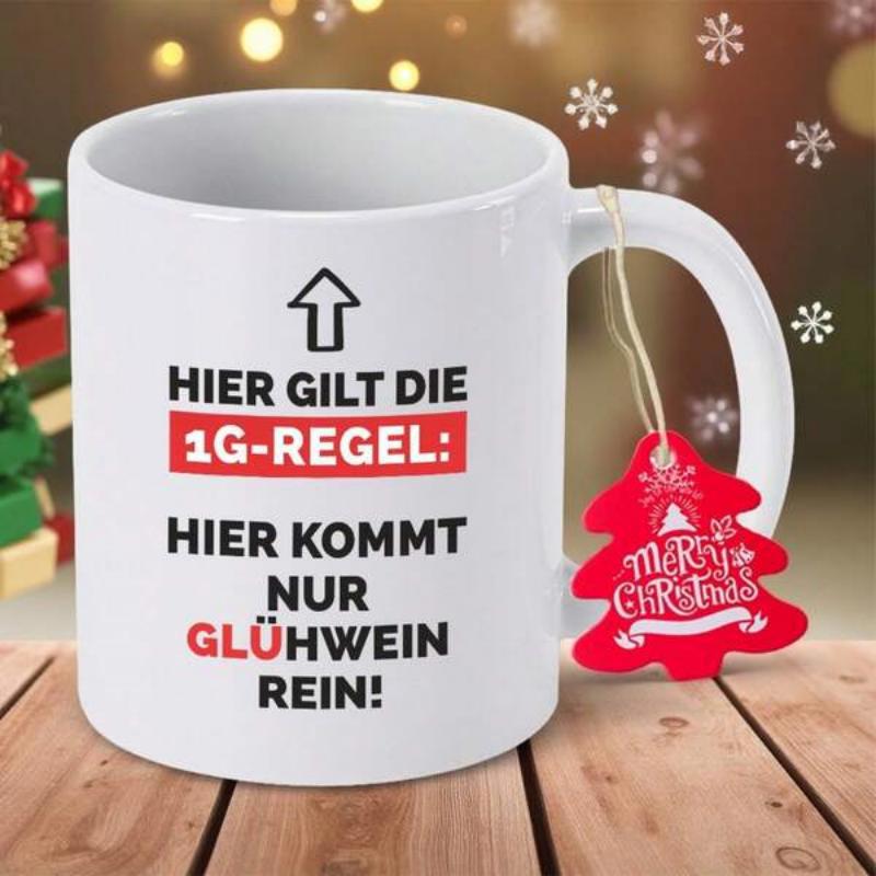 Tailorly White Ceramic 11 oz Mug - Merry Christmas White Ceramic Vessel On Wooden Table Among Snowflake Holiday Atmosphere Mug