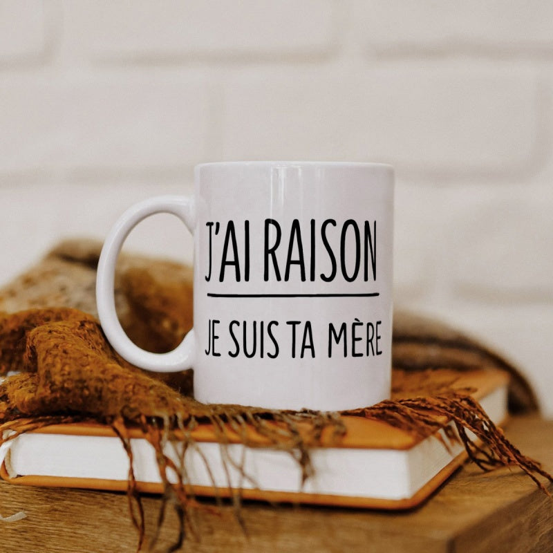 Tailorly White Ceramic 11 oz Mug - Minimalist Glossy Ceramic Vessel Resting Upon A Rustic Hardcover Book Mug