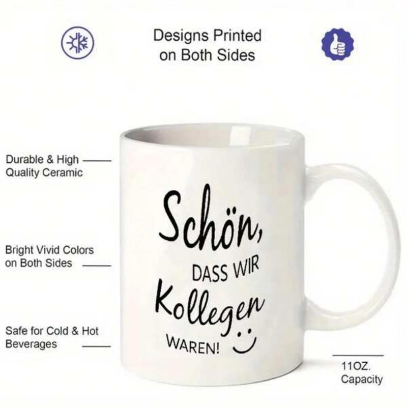 Tailorly White Ceramic 11 oz Mug - Minimalist Featuring Elegant Black Script And Simple Smiley Mug