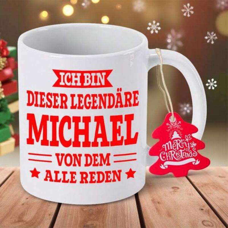 Tailorly White Ceramic 11 oz Mug - Merry Christmas Featuring Bold Red Typography Festive Mug