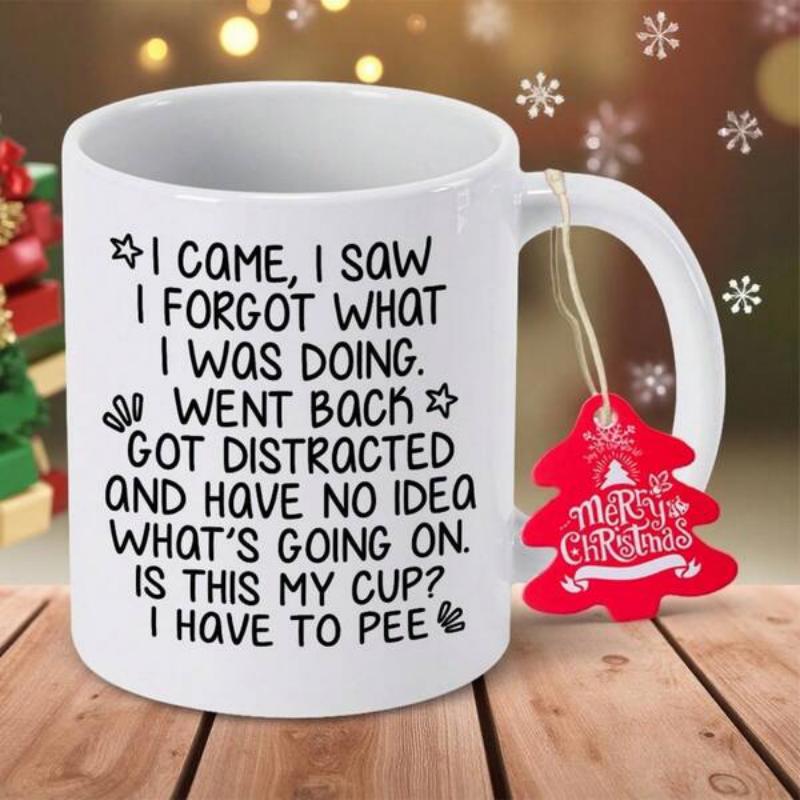 Tailorly White Ceramic 11 oz Mug - I Came I Saw I Forgot What I Was Doing Went Back Got Distracted And Have No Idea What's Going On Is This My Cup I Have To Pee