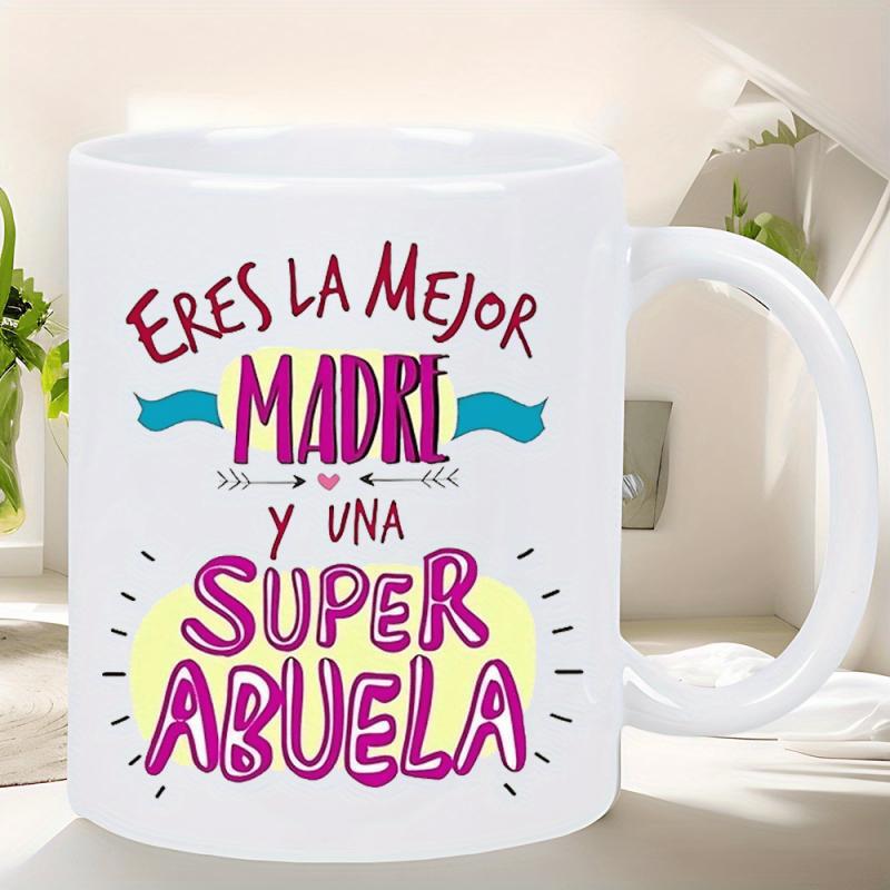Tailorly White Ceramic 11 oz Mug - Artistic Handwritten Lettering With Decorative Colorful Ribbons And Heart Elements Quote