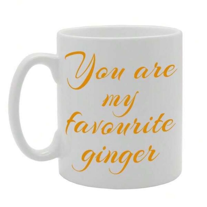 Tailorly White Ceramic 11 oz Mug - You Are My Favourite Ginger Elegant Cursive Script Minimalist Modern Styled Lettering Graphic Sign