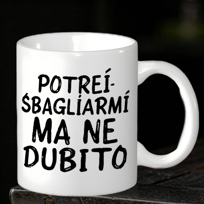 Tailorly White Ceramic 11 oz Mug - Simple White Ceramic Drinking Cup Featuring Bold Handwritten Typography Mug