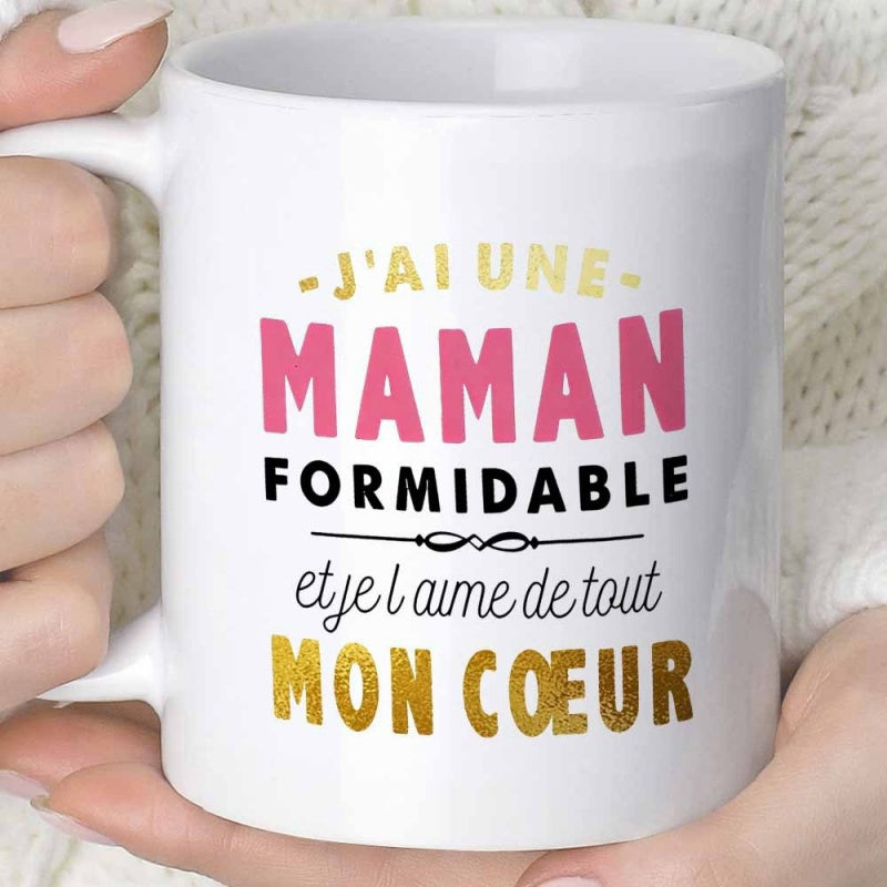 Tailorly White Ceramic 11 oz Mug - Minimalist Scripted Font Style With Pink And Gold Decorative Elements Mug