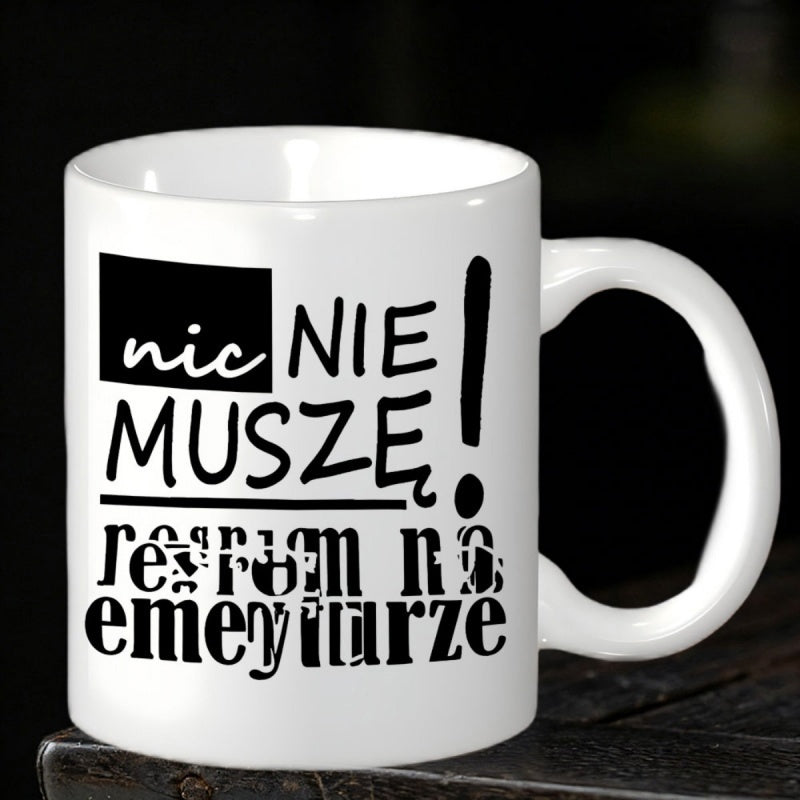 Tailorly White Ceramic 11 oz Mug - Minimalist Black Lettering Set Against A Clean White Background Simple Typography