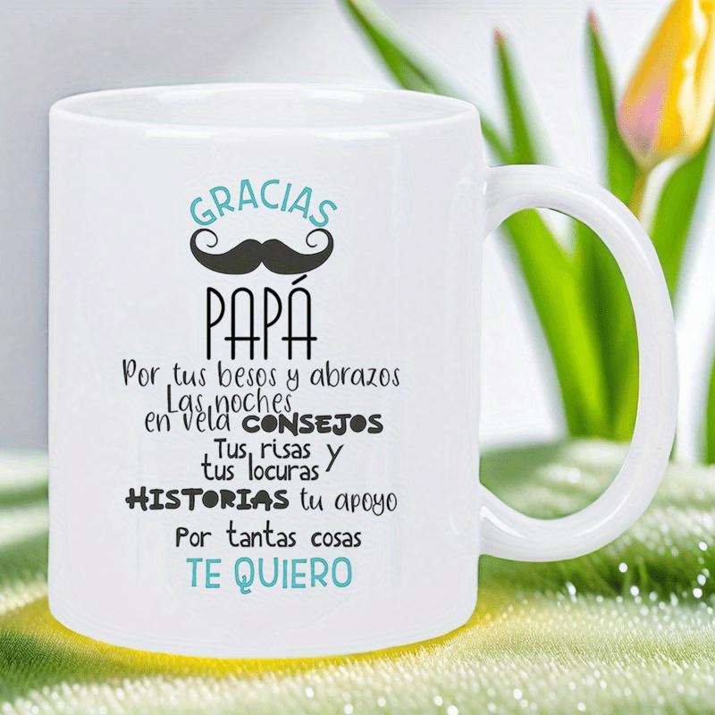 Tailorly White Ceramic 11 oz Mug - Classic Curled Black Facial Hair Element Representing Paternal Love And Care Mustache