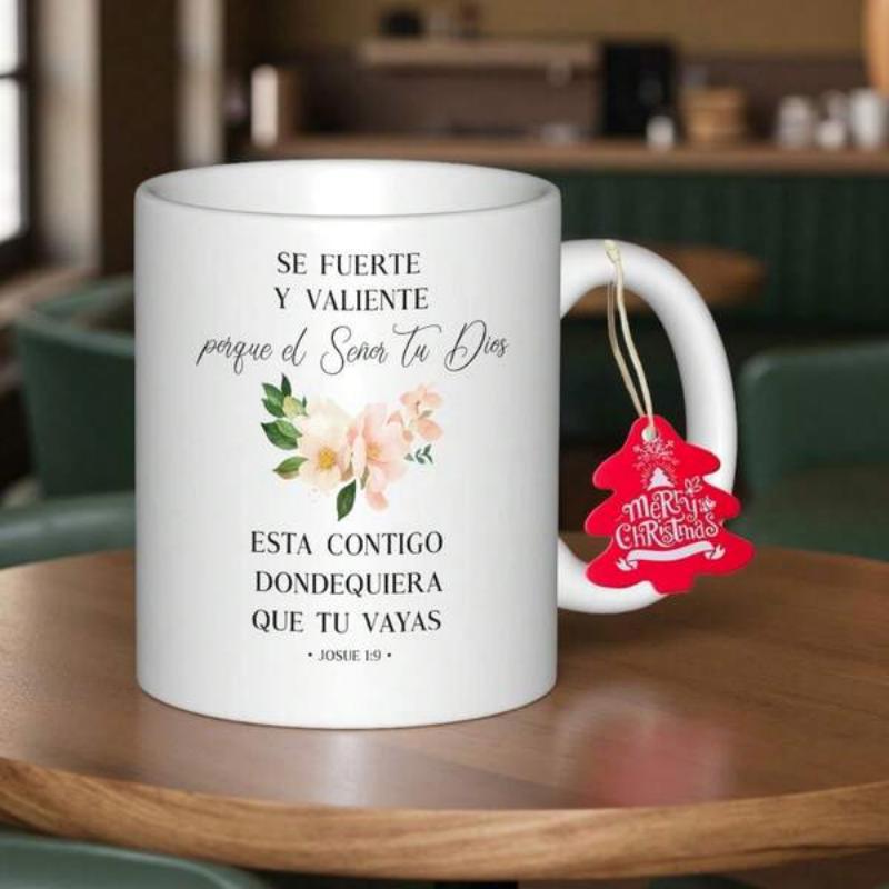 Tailorly White Ceramic 11 oz Mug - Elegant Blooming Watercolor Flowers With Delicate Green Botanical Leaves Ceramic Mug