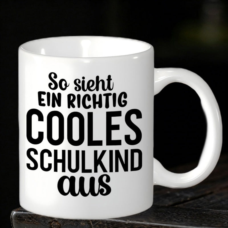 Tailorly White Ceramic 11 oz Mug - Minimalist Black Script Design Set Against Smooth