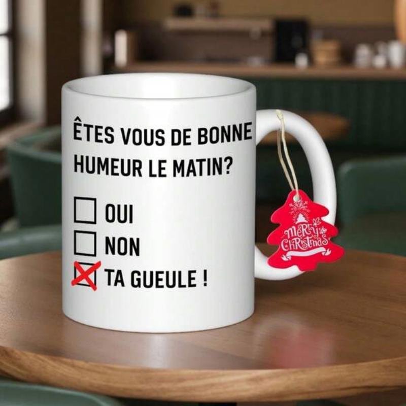 Tailorly White Ceramic 11 oz Mug - Minimalist Checkbox List Design With Bold Red Cross Mark Mug
