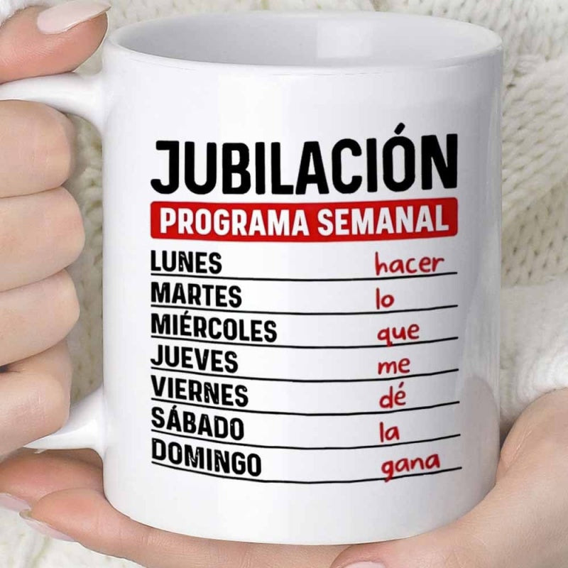 Tailorly White Ceramic 11 oz Mug - White Ceramic Beverage Container With Minimalist Weekly Schedule Graphic Layout Mug