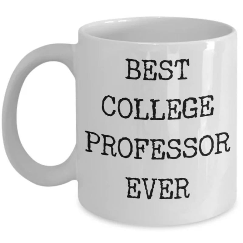 Tailorly White Ceramic 11 oz Mug - Best College Professor Ever Polished Featuring Bold Minimalist Black Typewriter Style Text Mug