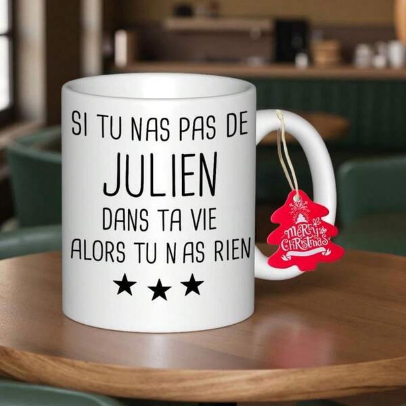 Tailorly White Ceramic 11 oz Mug - Polished With Three Bold Sharp Stars Mug