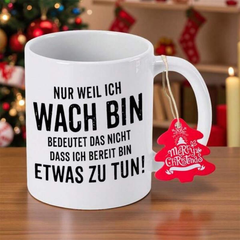 Tailorly White Ceramic 11 oz Mug - Merry Christmas Simple Displaying Bold Black Typography Mug
