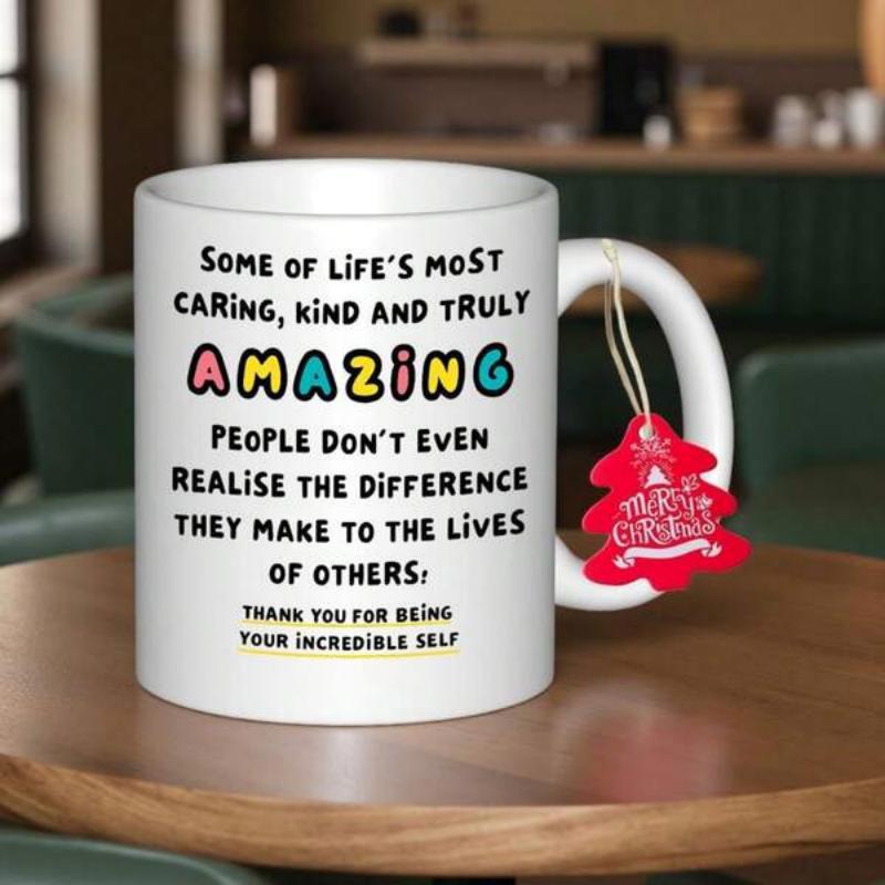 Tailorly White Ceramic 11 oz Mug - Amazing People Incredible Self Beautiful Inspirational Quote Featuring Colorful Artistic Hand Drawn Playful Typography Mug
