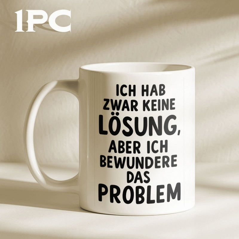 Tailorly White Ceramic 11 oz Mug - Minimalist Ceramic White Surface Featuring Bold Black Lettering And Humorous Quote Mug