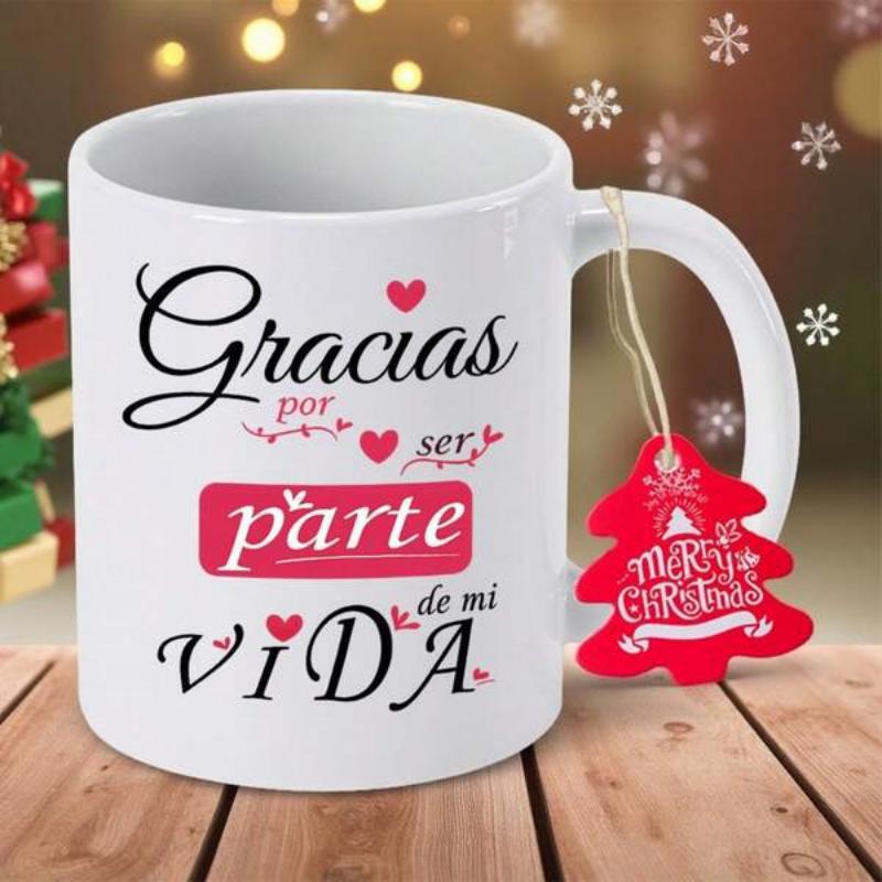 Tailorly White Ceramic 11 oz Mug - Merry Christmas Elegant White Ceramic Featuring Small Red Hearts And Festive Holiday Decor Mug