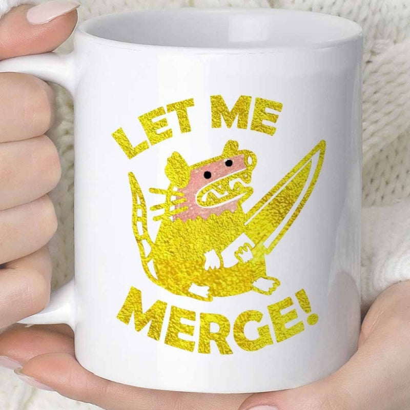 Tailorly White Ceramic 11 oz Mug - Let Me Merge Textured Golden Rodent Carrying Large Surfboard In Vibrant Summer Colors Capybara