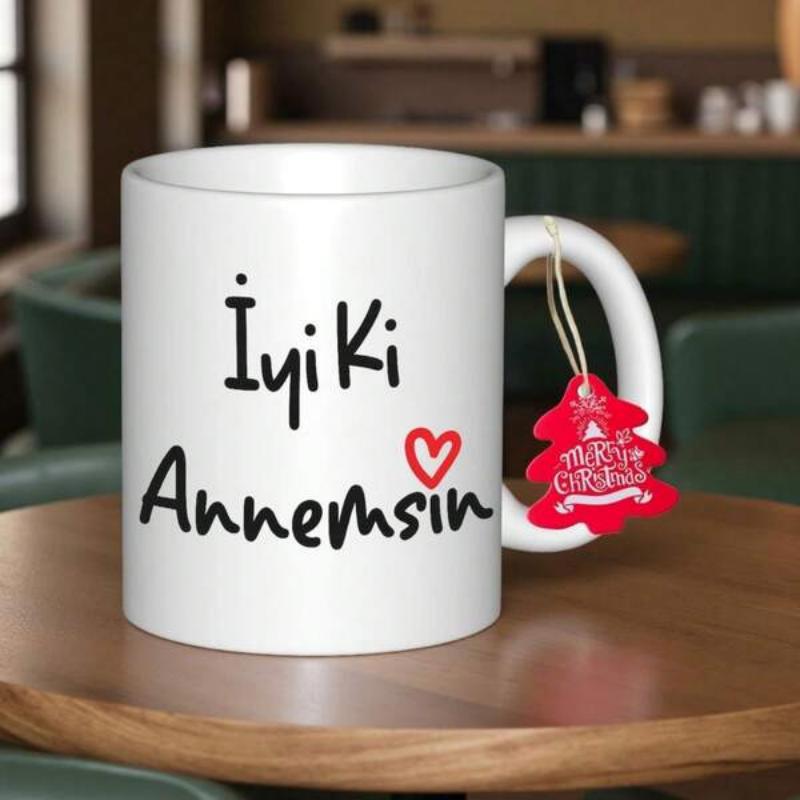 Tailorly White Ceramic 11 oz Mug - Minimalist Artistic Script Style Featuring A Small Vibrant Red Heart