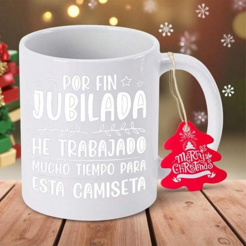 Tailorly White Ceramic 11 oz Mug - Merry Christmas Simple White Ceramic Featuring Decorative Typography And Festive Holiday Tag Mug