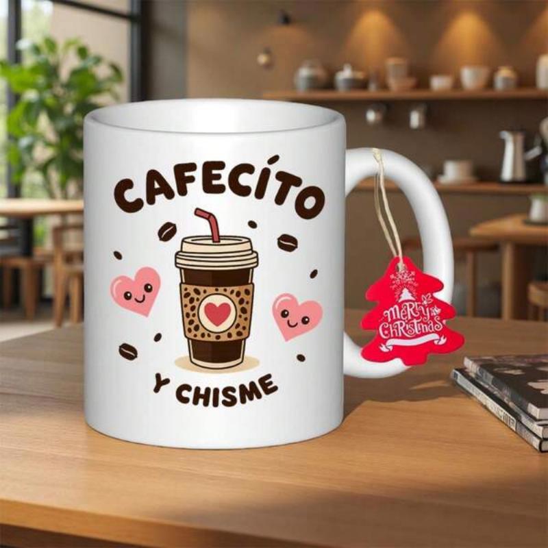 Tailorly White Ceramic 11 oz Mug - Charming Hot Beverage With Leopard Sleeve Among Cheerful Pink Hearts Coffee Cup
