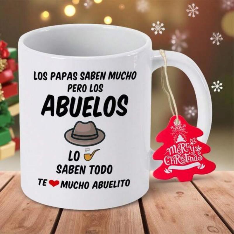 Tailorly White Ceramic 11 oz Mug - Merry Christmas Classic Vintage Fedora Hat With Traditional Wooden Smoking Pipe And Heart Hat