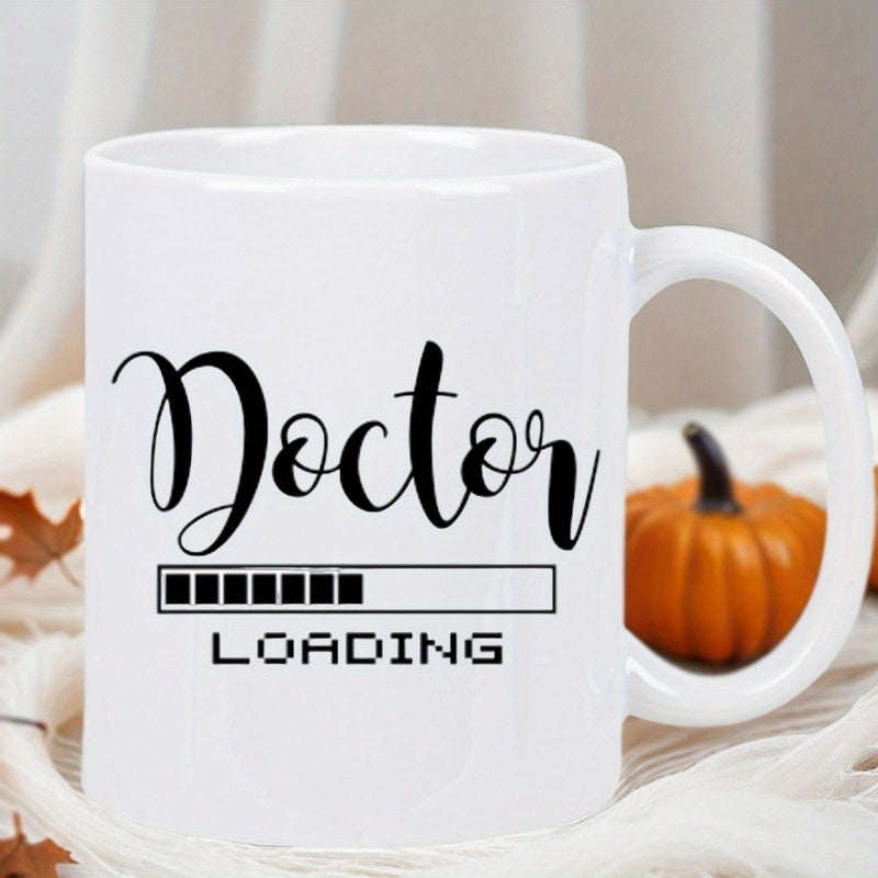 Tailorly White Ceramic 11 oz Mug - Doctor Loading Minimalist Style Progress Bar Graphic On Polished
