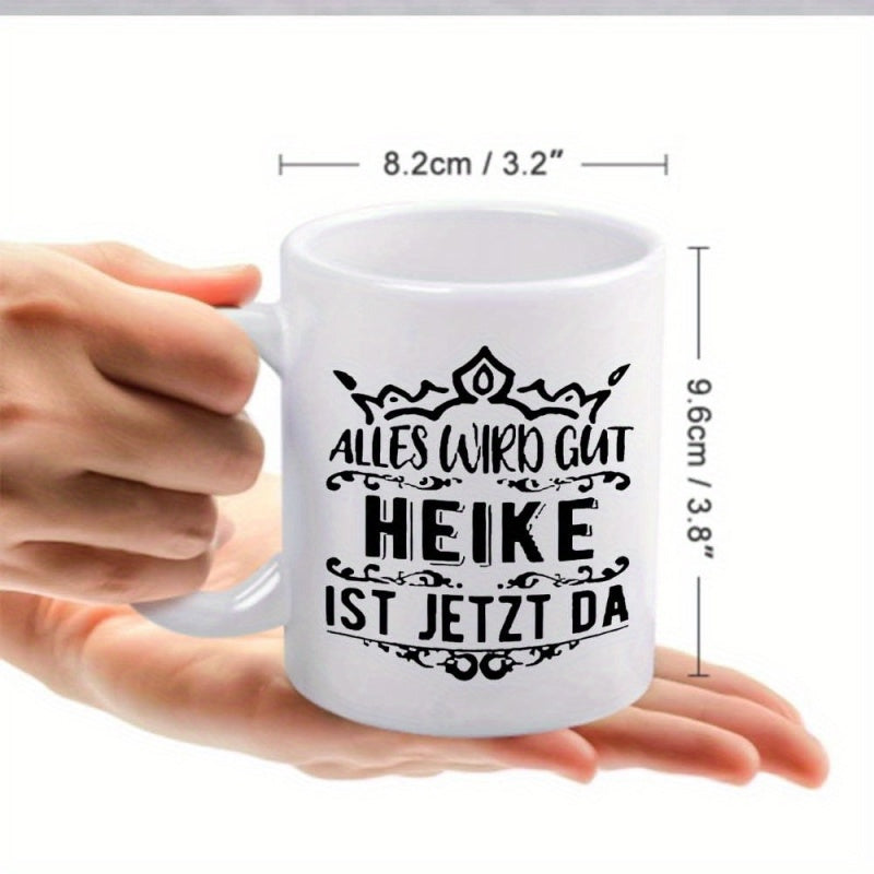 Tailorly White Ceramic 11 oz Mug - Elegant Crown With Ornate Decorative Swirls And Bold Classic Lettering Mug