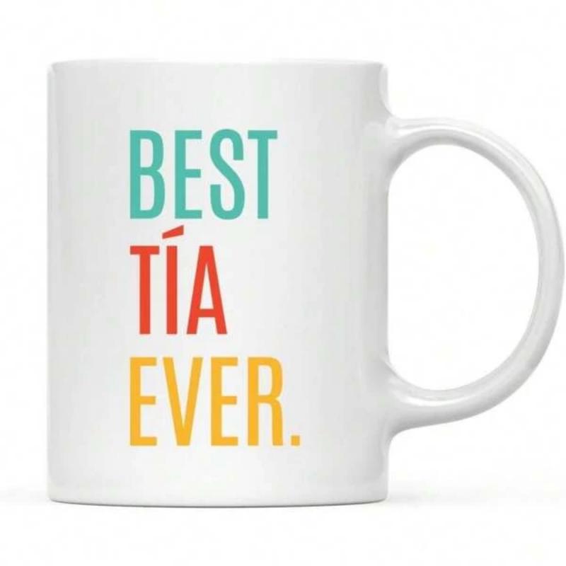 Tailorly White Ceramic 11 oz Mug - Best Ever Simple Featuring Colorful Vertical Block Letter Typography Mug
