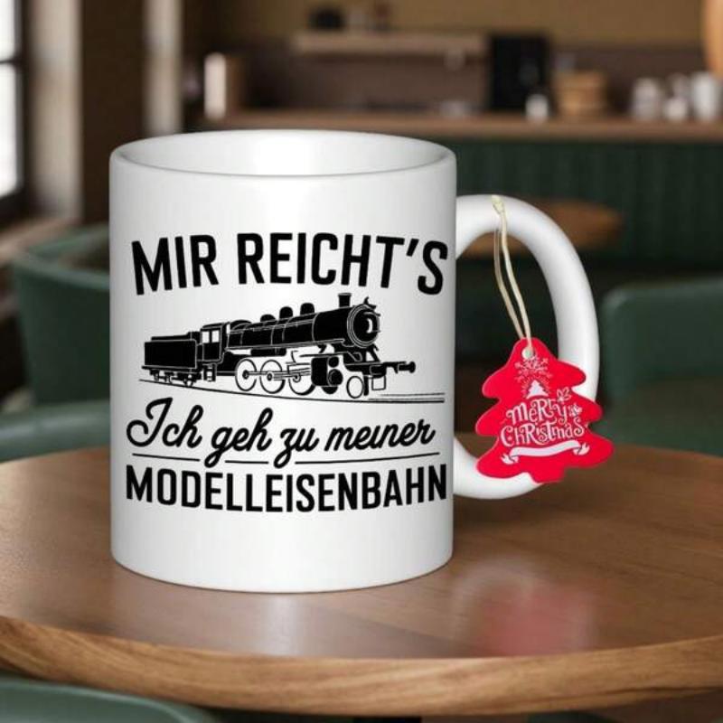 Tailorly White Ceramic 11 oz Mug - Classic Vintage Steam Train Moving Forward With Detailed Iron Wheels Locomotive