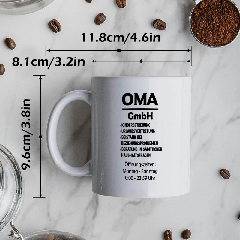 Tailorly White Ceramic 11 oz Mug - Minimalist Pure White Ceramic Vessel With Bold Black Text Typography Mug