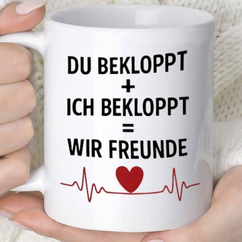 Tailorly White Ceramic 11 oz Mug - Minimalist Red Pulse Line With A Vibrant Central Graphic Heart