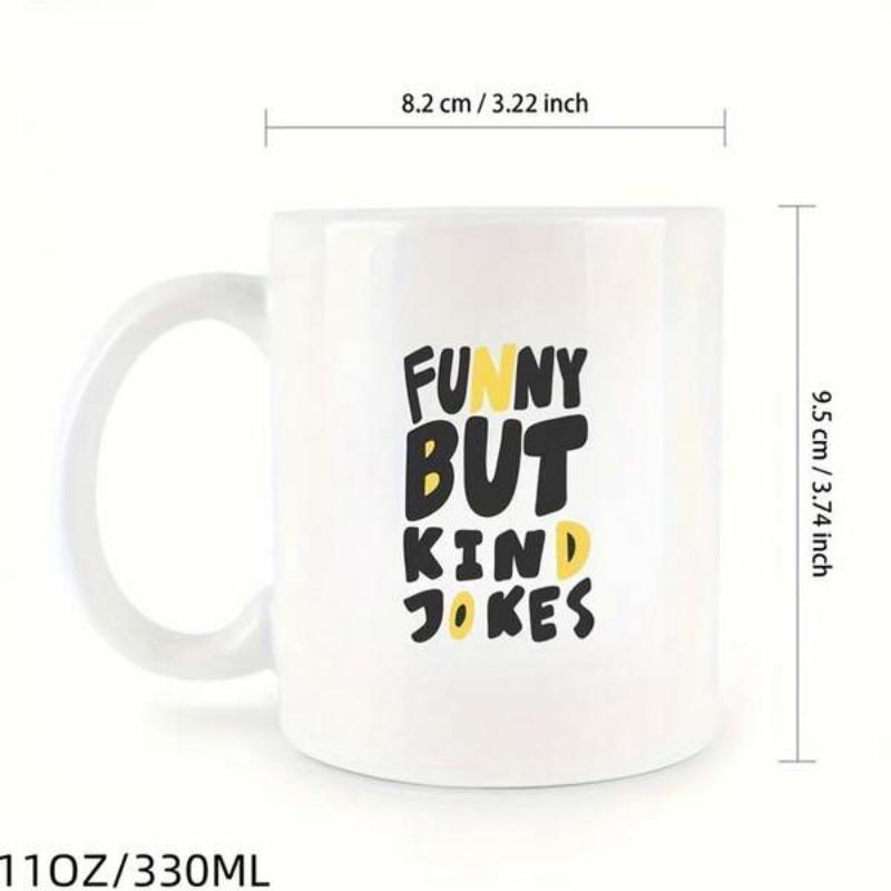 Tailorly White Ceramic 11 oz Mug - Funny But Kind Jokes Bold Artistic Lettering Styled With Playful Yellow Accents Mug
