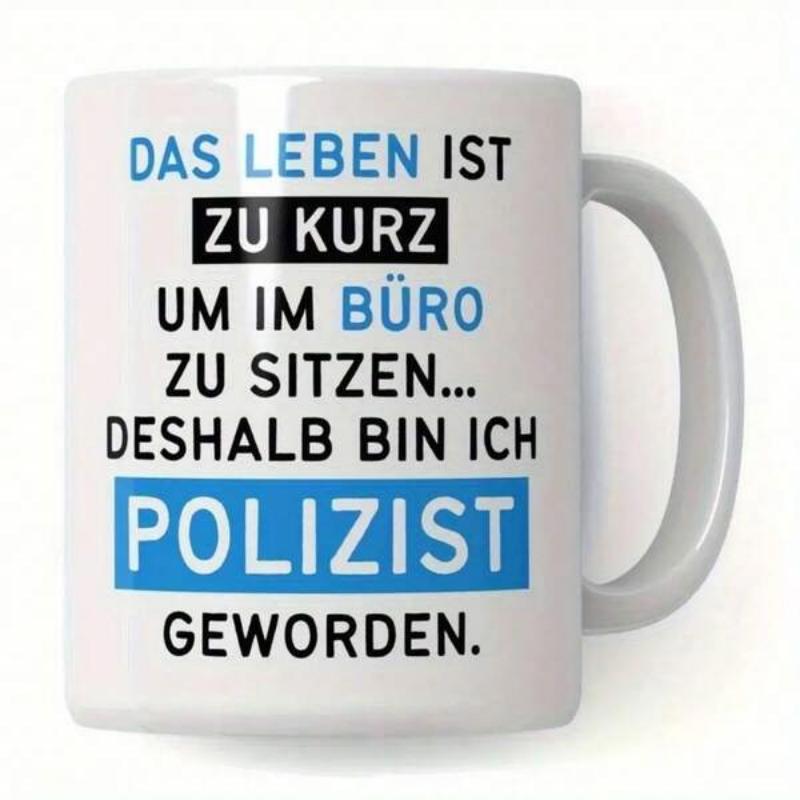 Tailorly White Ceramic 11 oz Mug - Simple Typographic Design With Blue And Black Highlights Sign