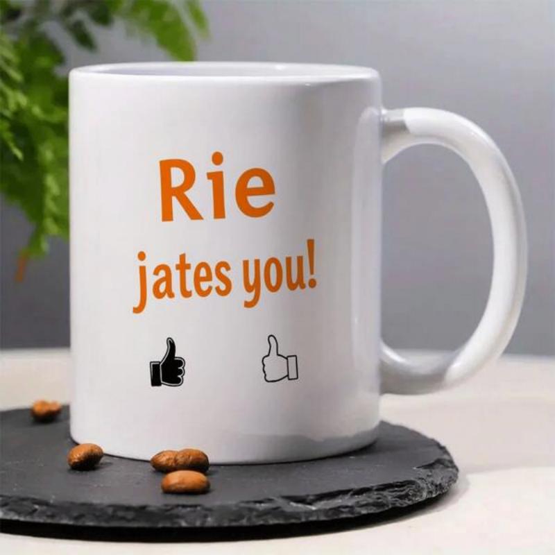 Tailorly White Ceramic 11 oz Mug - Rie Jates You Solid And Outlined Hand Gestures Under Bold Orange Typographic Message Thumb