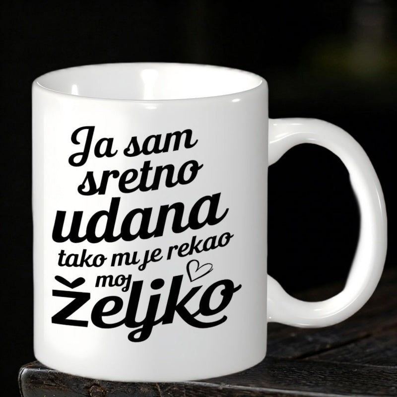 Tailorly White Ceramic 11 oz Mug - Minimalist Black Heart Script Pattern On Glossy Ceramic Surface Kitchenware Mug