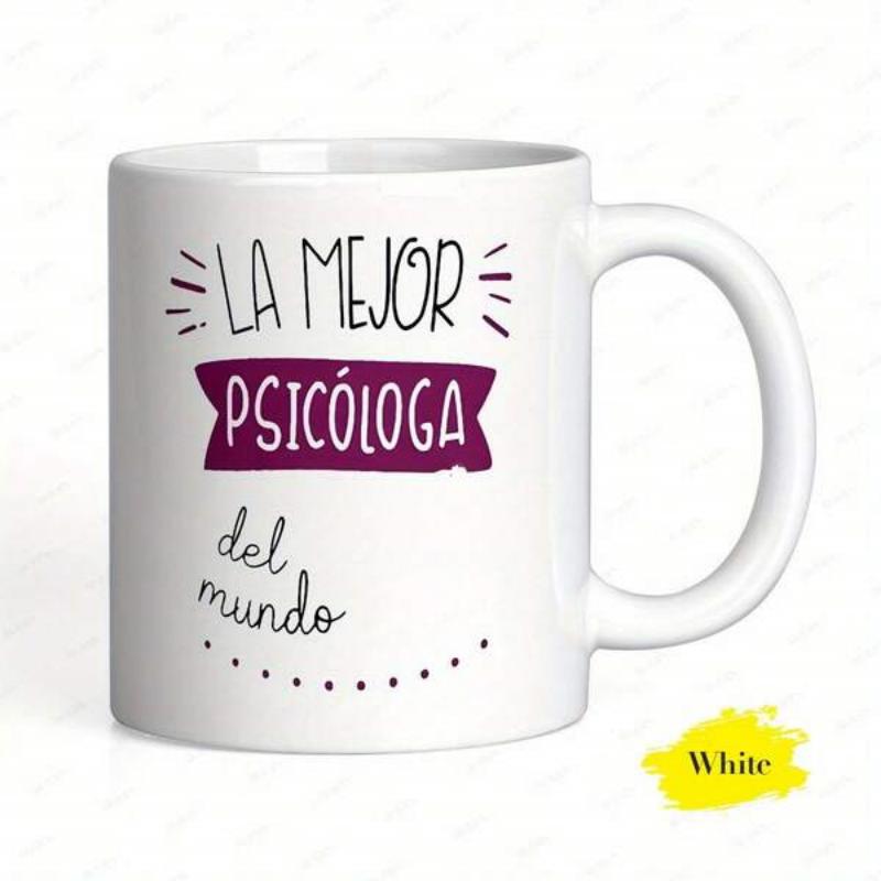 Tailorly White Ceramic 11 oz Mug - Clean White Surface With Artistic Purple Banner And Elegant Decorative Hand Drawn Graphics Mug